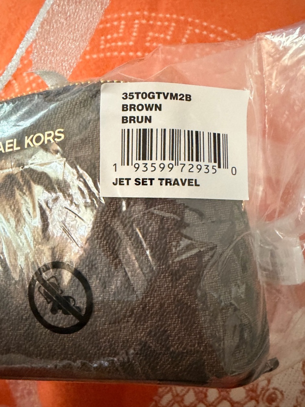 Michael Kors Brown and Gold MK Logo Dome Cosmetic Case - Picture 7 of 8